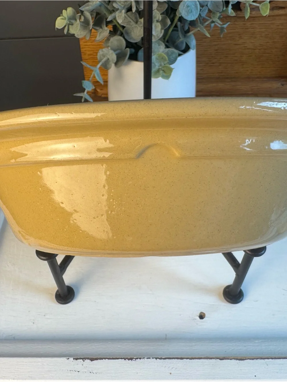 Mason Cash England Vintage Glazed Oval Shaped Bowl English Farmhouse Serving